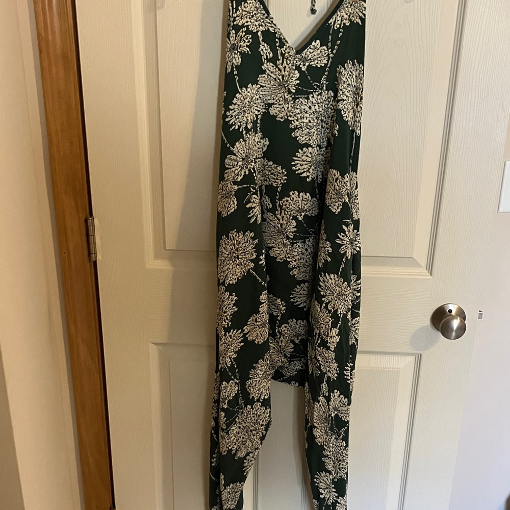 Chic Buddha Pants Floral Green Jumpsuit